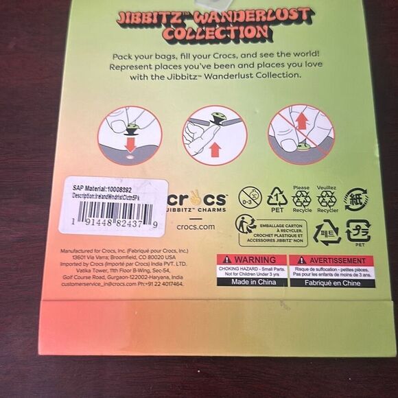 NWT Crocs Multicolor Ireland Jibbitz Wanderlust Collection 5-Pack Charms OS - Picture 4 of 5